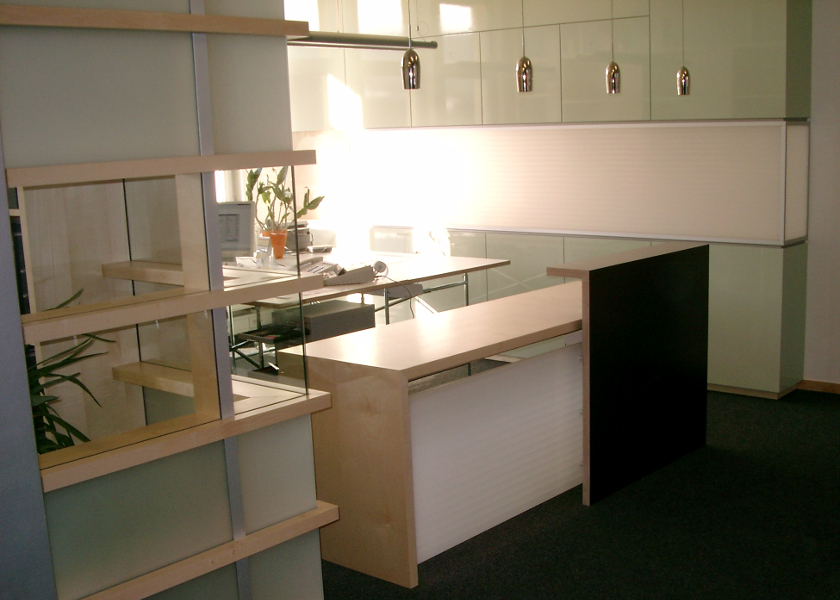Ein neu ausgebautes Büro innerhalb einer Steuerkanzlei.